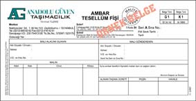 Ambar Tesellüm Fişi